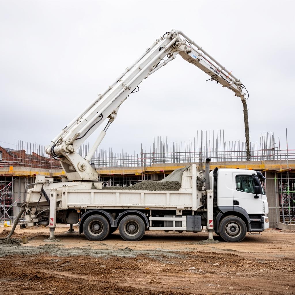 Concrete Pump Hire, South Wales Liquid Screed on-site photo