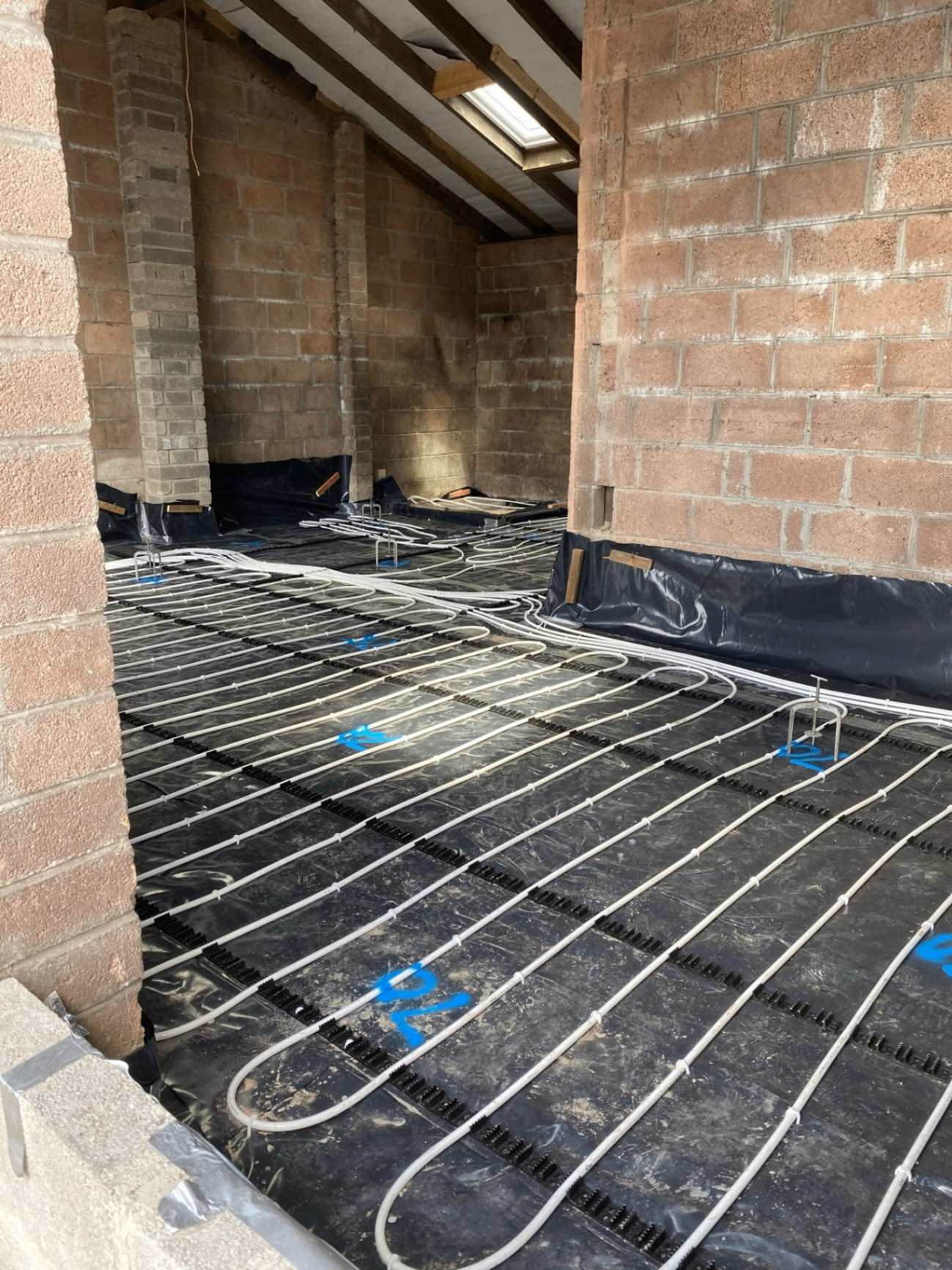 Underfloor Heating Screed, South Wales Liquid Screed on-site photo