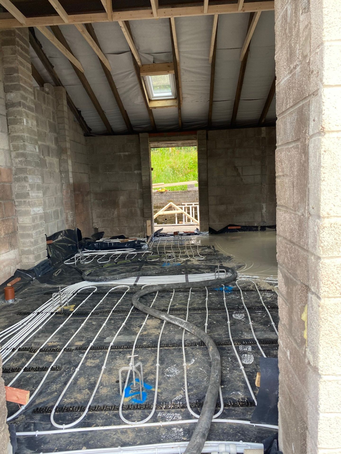 Ready-mix delivery and pour for a residential foundation