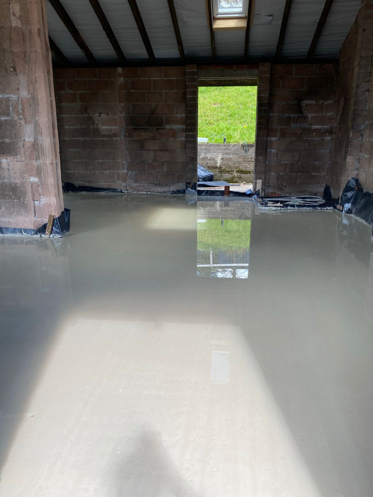 Foundation pour at a rural South Wales property